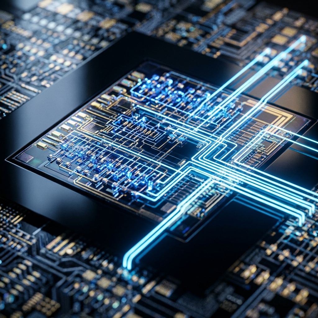 Silicon die micro view